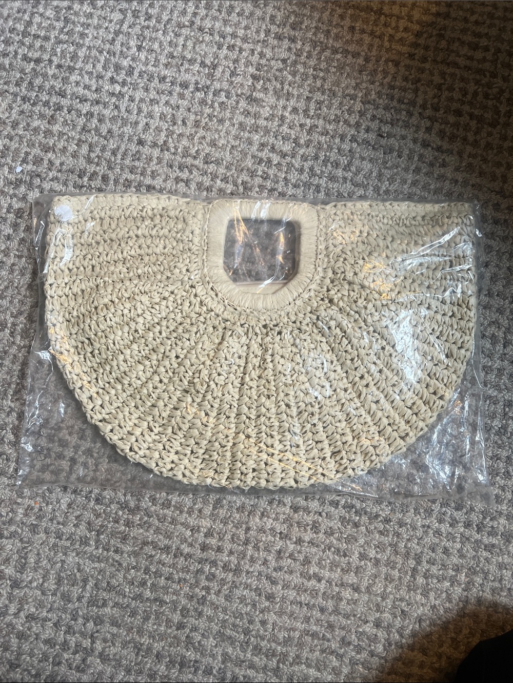 Ramla Raffia Half Moon Tote Straw Beige Resort Bag NWT - Picture 5 of 12